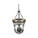 Madera 3 Light 17 inch Black Iron Pendant Ceiling Light, Caged