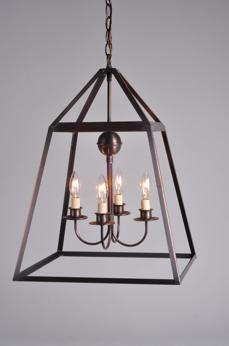 Foyer 4 Light 16 inch Antique Brass Pendant Ceiling Light in Seedy Marine Glass, Four 60W Candelabra