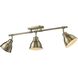 Yep Duncan 3 Light 35.38 inch Aged Brass Semi-Flush Mount Ceiling Light in Rubbed Bronze, Damp