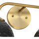 Shepard 2 Light 15.5 inch Modern Brass Vanity Light Wall Light in Matte Black