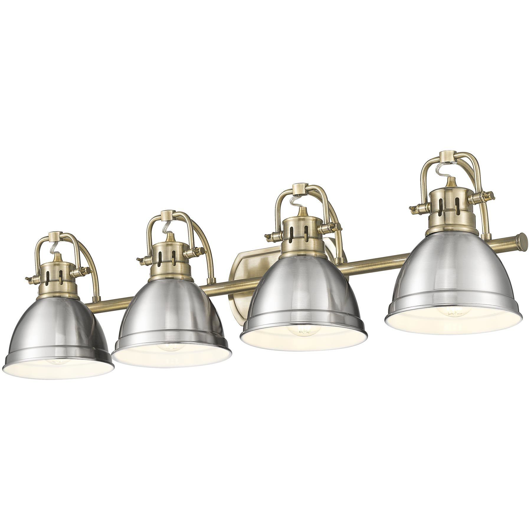 Yep Duncan Vanity Wall Light in Aged Brass, Pewter