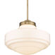 Ingalls Pendant Ceiling Light in Vintage Milk Glass, Modern Brass, Large