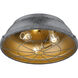 Bartlett 3 Light 16.5 inch Black Patina Flush Mount Ceiling Light, Damp