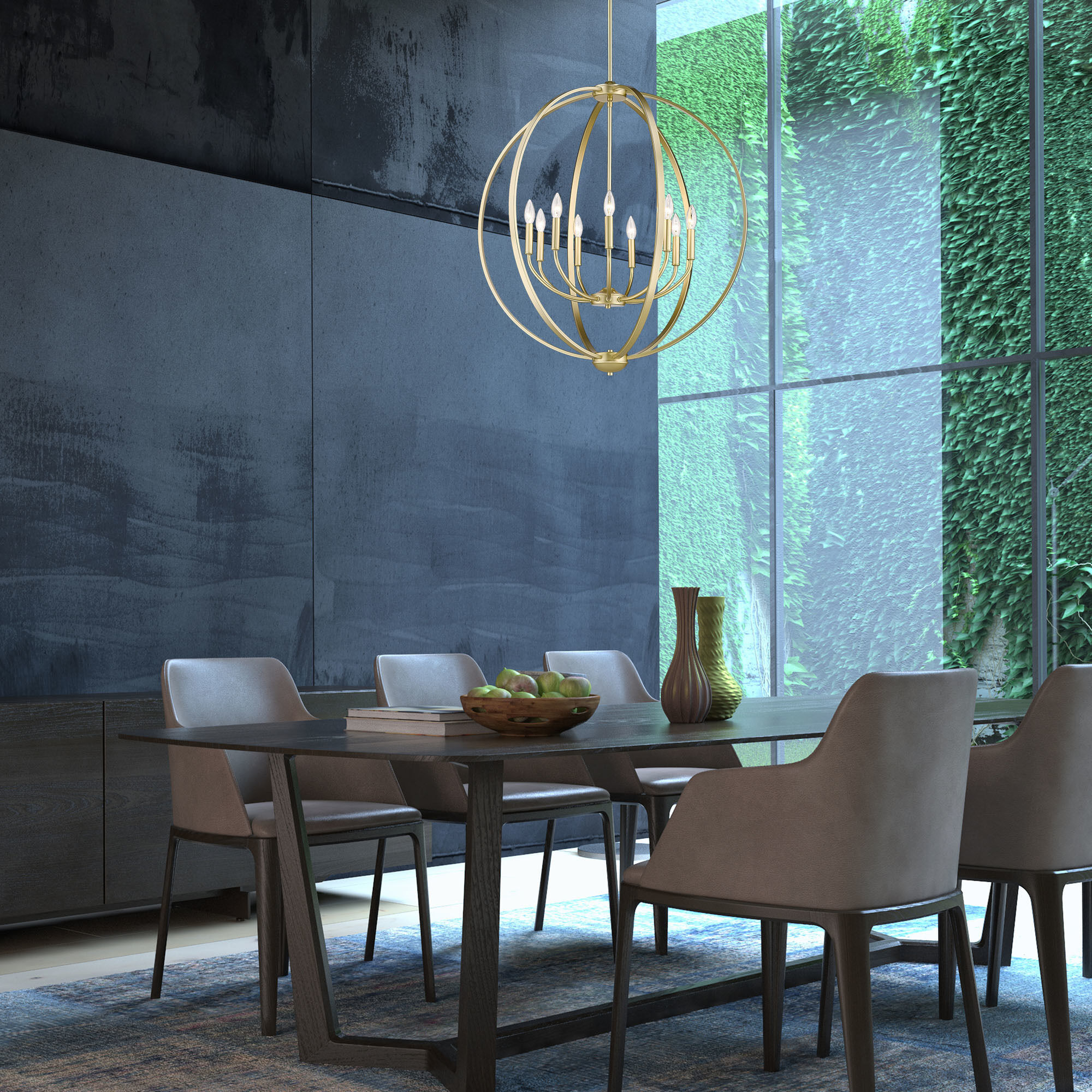 Colson 31.25 inch 60.00 watt Olympic Gold Chandelier Ceiling Light in No Shade, Large