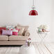 Duncan 1 Light 14 inch Pewter Pendant Ceiling Light in Red, Large