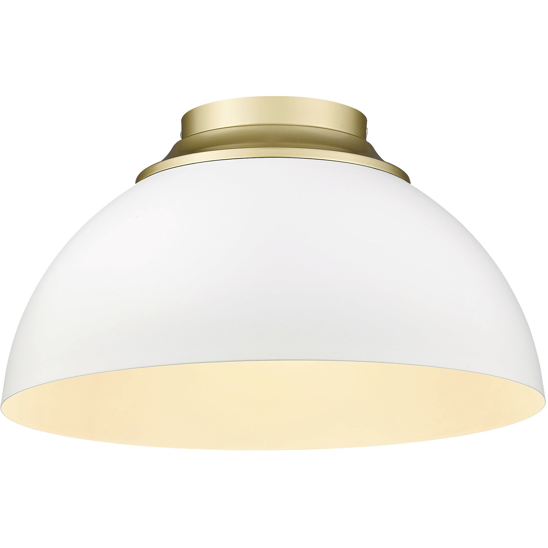 Yep Zoey 3 Light 13.75 inch Olympic Gold Flush Mount Ceiling Light in Matte White