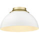 Yep Zoey 3 Light 13.75 inch Olympic Gold Flush Mount Ceiling Light in Matte White