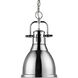 Yep Duncan Pendant Ceiling Light in Chrome, Small