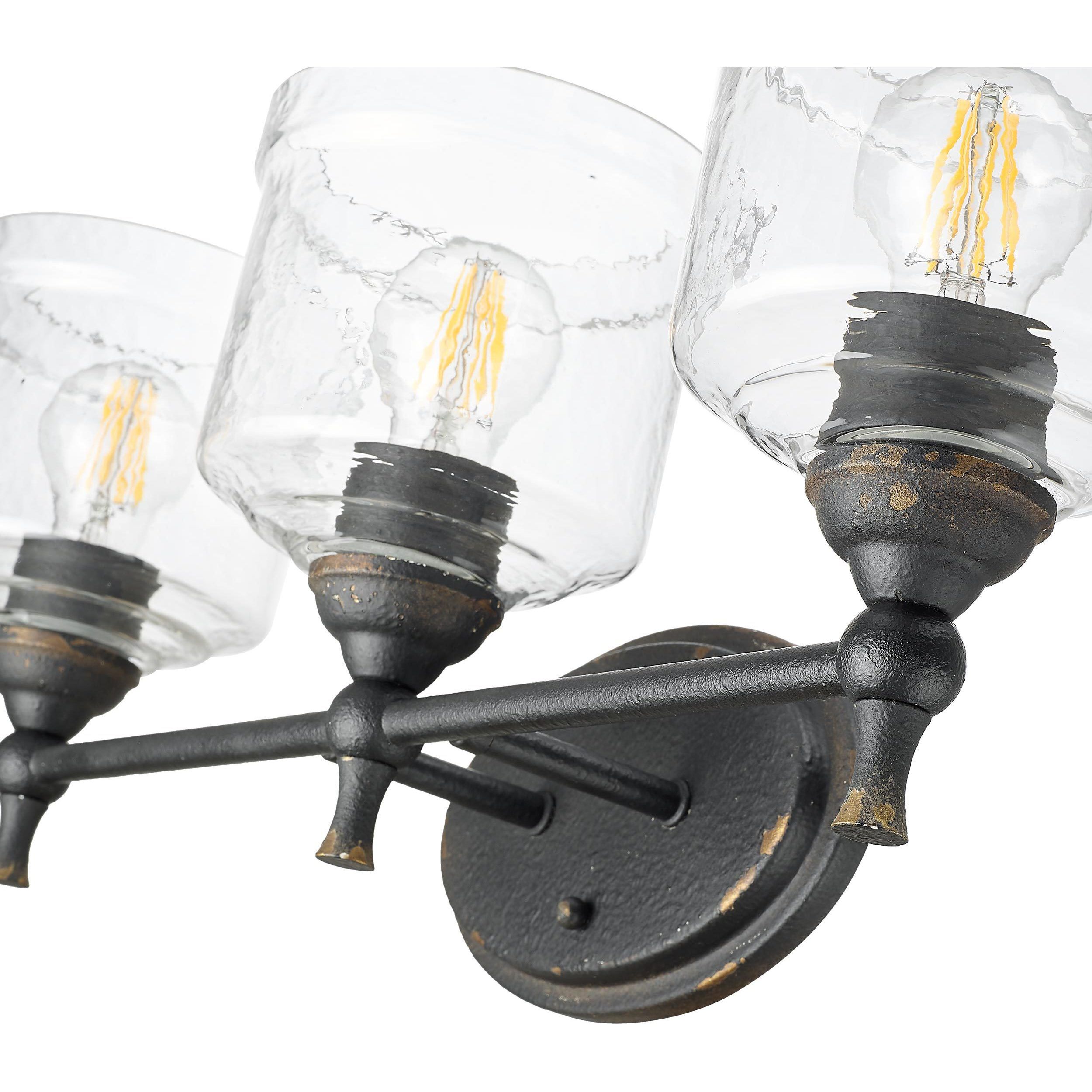 Keating Vanity Wall Light in Antique Black Iron