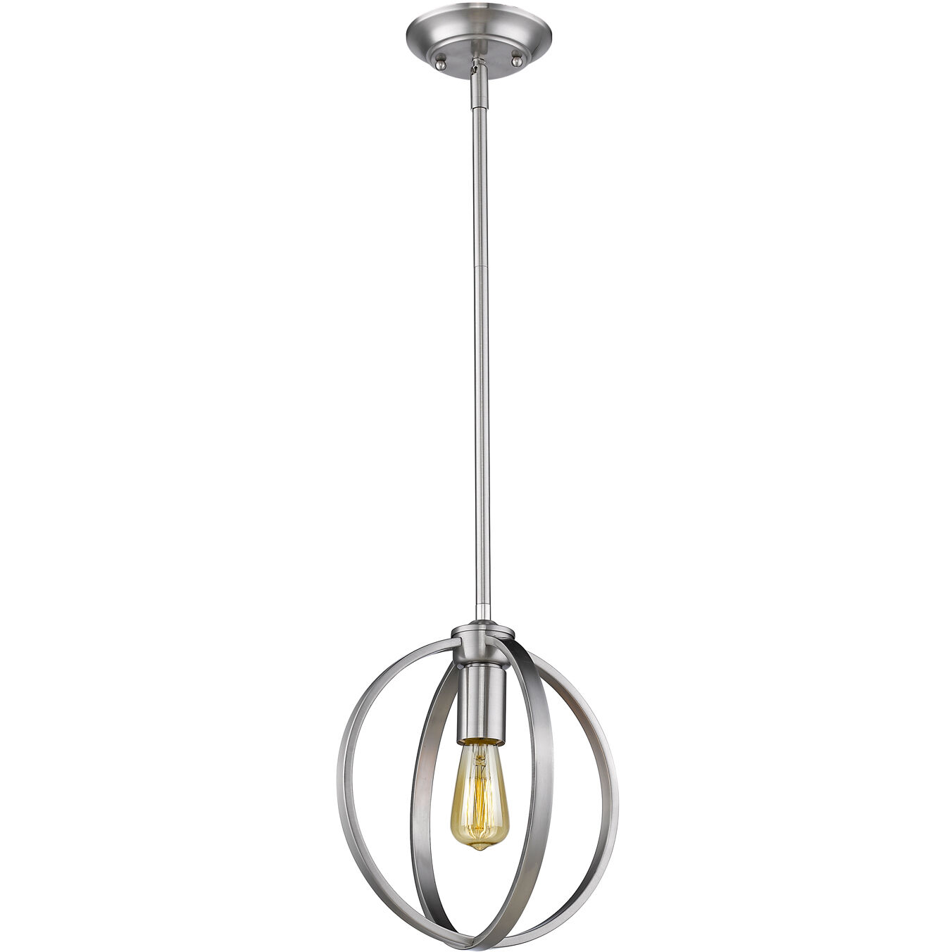 Colson Pendant Ceiling Light in Pewter, No Shade
