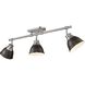 Yep Duncan 3 Light 35.38 inch Pewter Semi-Flush Mount Ceiling Light in Rubbed Bronze