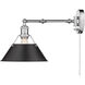 Orwell 1 Light 10 inch Chrome Articulating Wall Sconce Wall Light in Matte Black, Adjustable