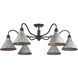 Jasper 6 Light 37.88 inch Antique Black Iron Semi-Flush Ceiling Light