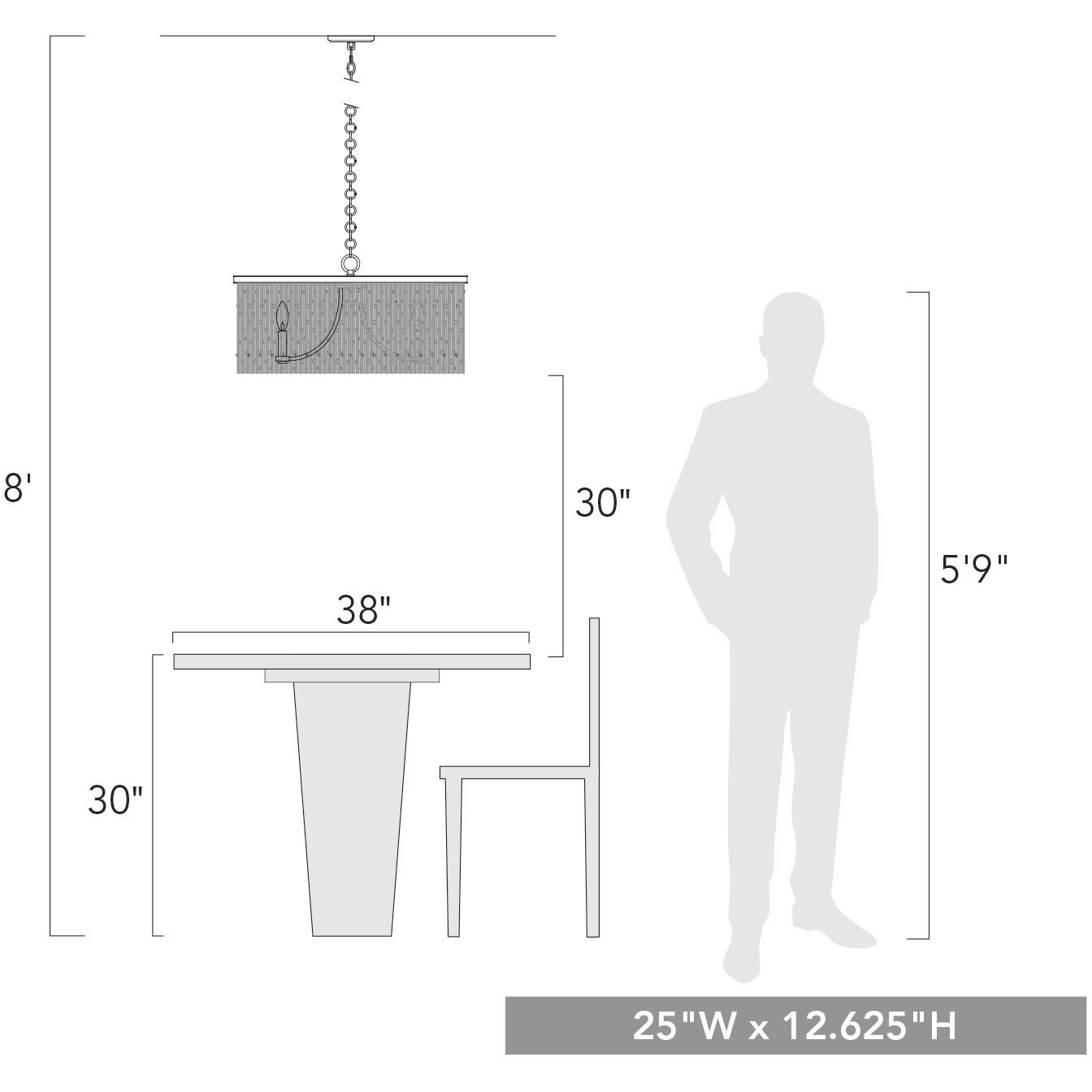 Marilyn 5 Light 25 inch Peruvian Gold Chandelier Ceiling Light in Crystal Strands