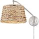 Ryleigh Articulating Wall Sconce Wall Light in Pewter, Woven Sweet Grass