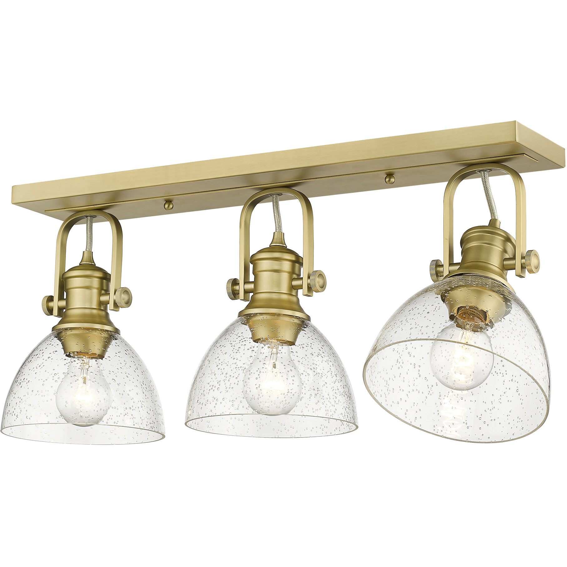 Yep Hines Vanity Wall Light in Seeded Glass, Brushed Champagne Brass