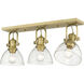Yep Hines Vanity Wall Light in Seeded Glass, Brushed Champagne Brass