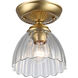 Audra 1 Light 6.88 inch Brushed Champagne Bronze Semi-Flush Ceiling Light