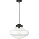 Ingalls Pendant Ceiling Light in Matte Black, Clear Glass, Large