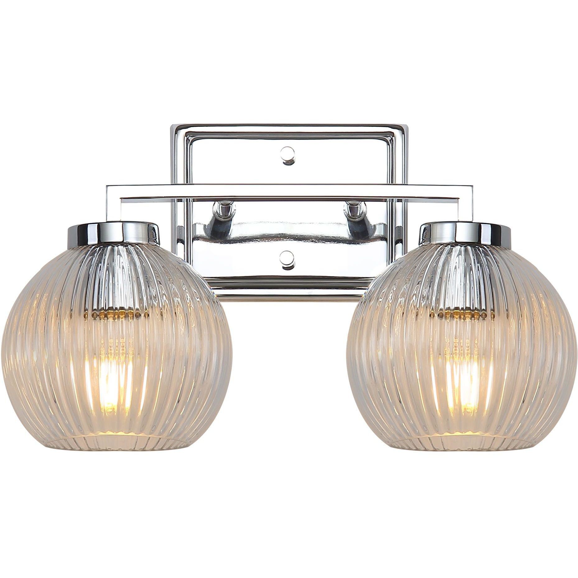 Yep Elliott Vanity Wall Light in Chrome, Ribbed