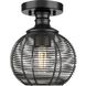 Calypso 1 Light 7.63 inch Matte Black Semi-Flush Mount Ceiling Light