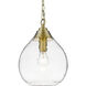 Ariella Pendant Ceiling Light in Brushed Champagne Brass, Clear Hammered, Small