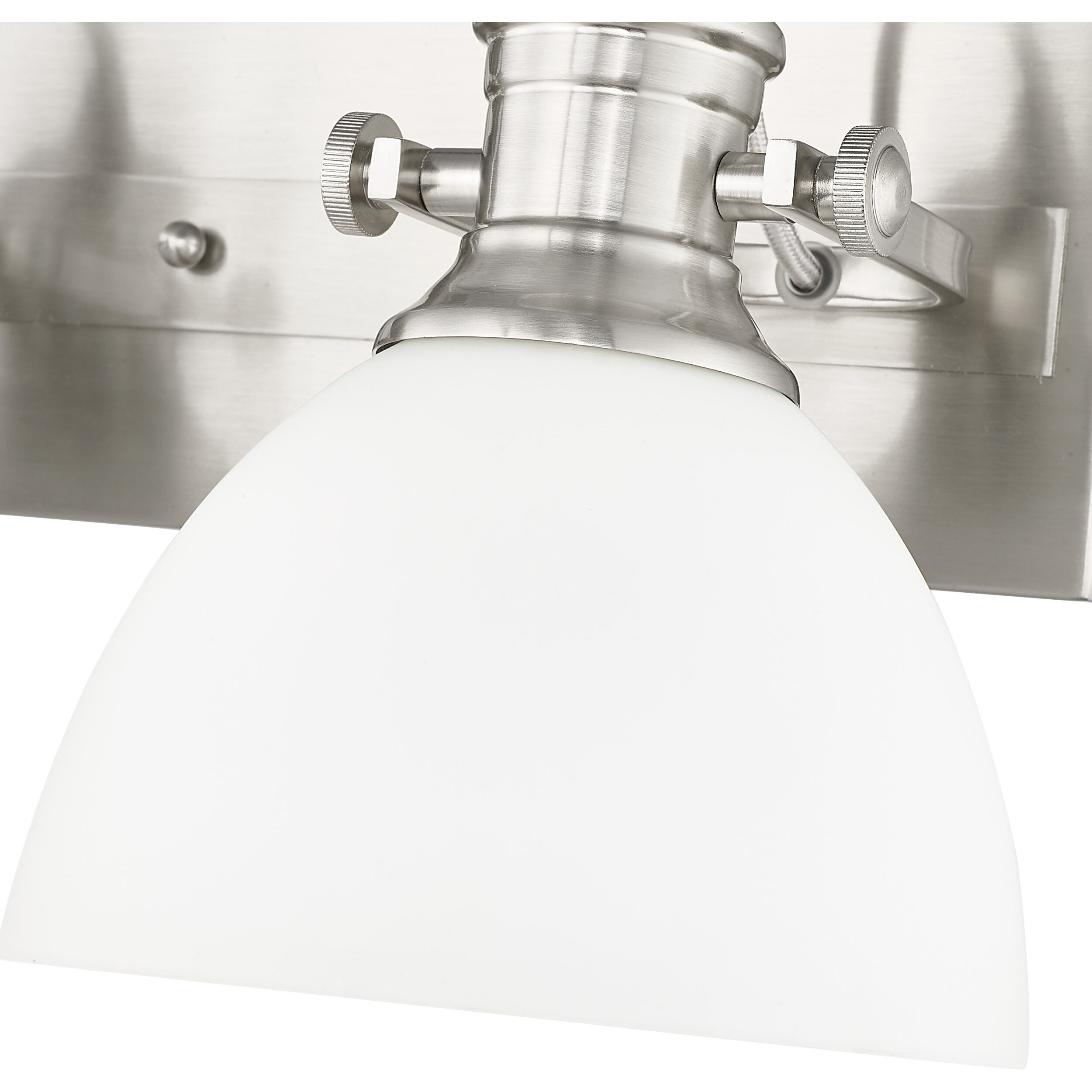 Yep Hines Vanity Wall Light in Pewter, Opal Glass