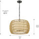 Everly Pendant Ceiling Light in Natural Rattan