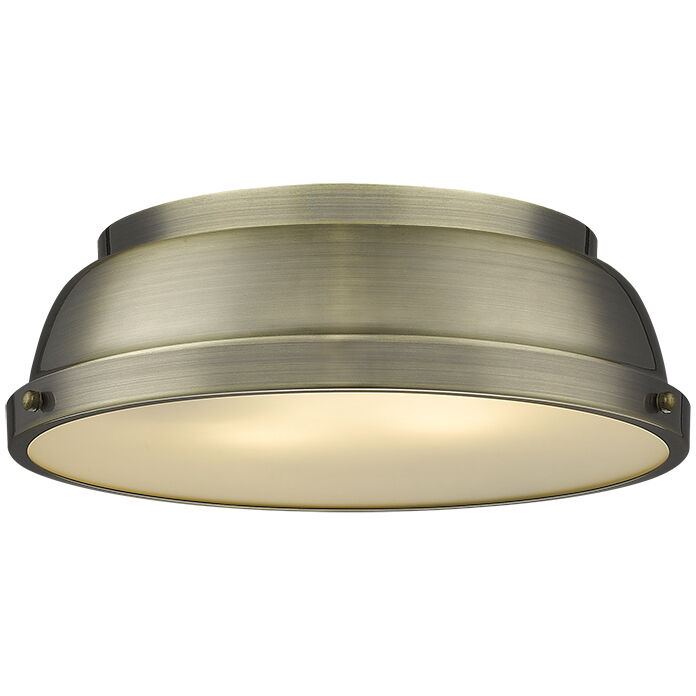 Yep Duncan 2 Light 14 inch Matte Black Flush Mount Ceiling Light, Damp