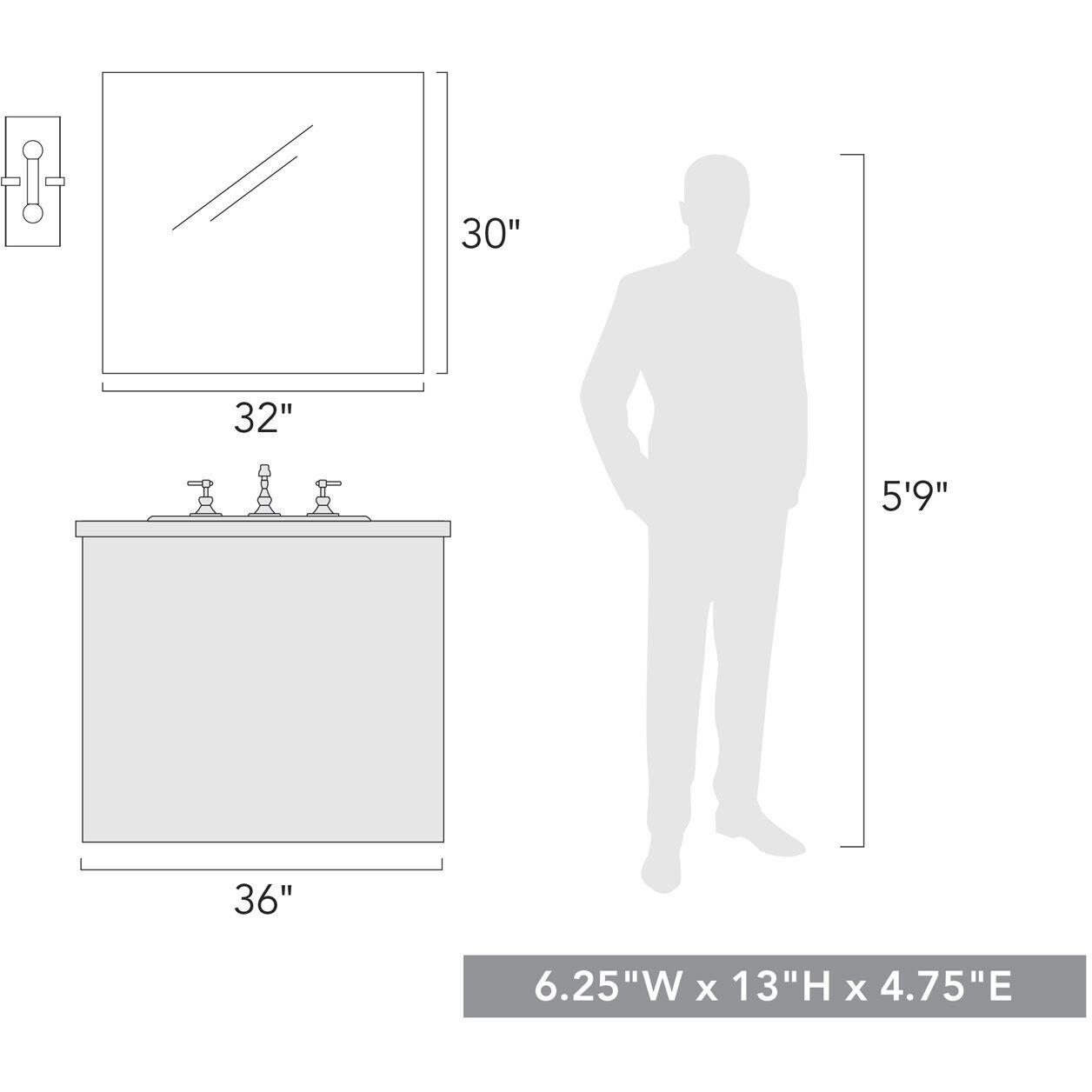 Aenon 2 Light 6.25 inch Matte Black Wall Sconce Wall Light