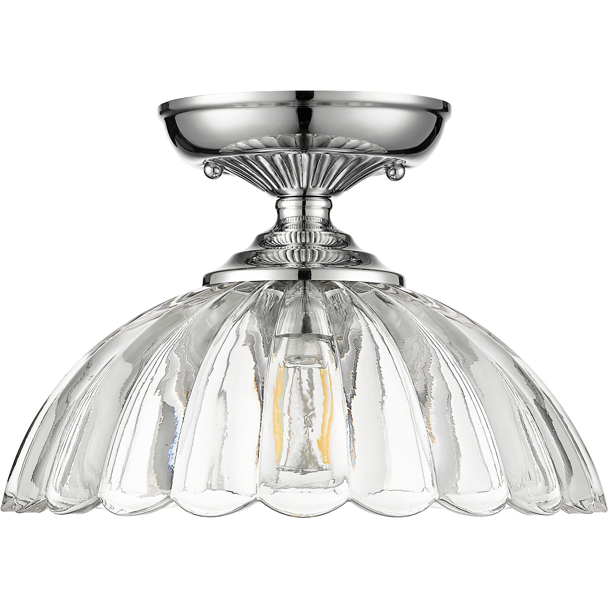 Audra 1 Light 11.75 inch Chrome Semi-Flush Mount Ceiling Light