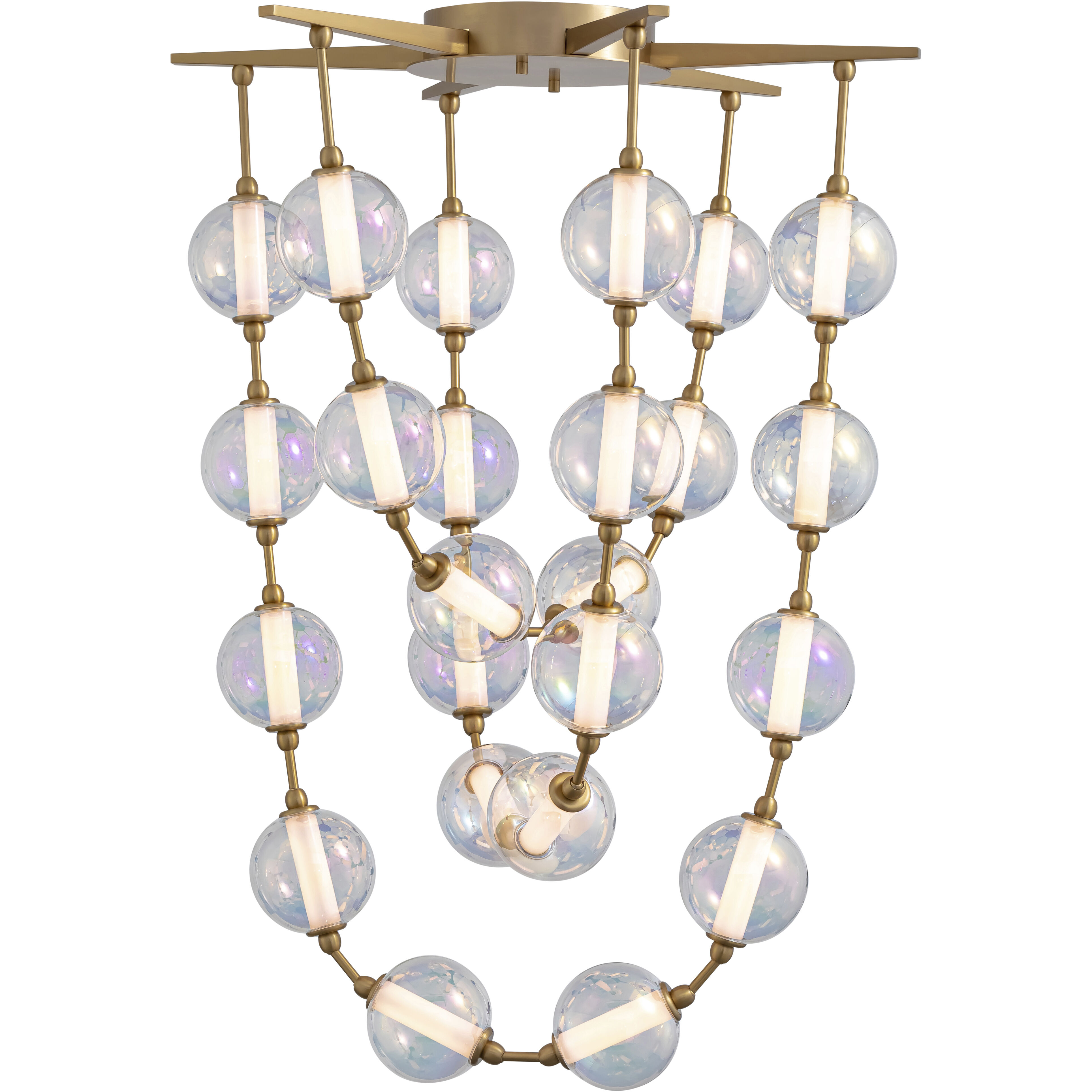 Pearla Pendant Ceiling Light in Brushed Champagne Brass