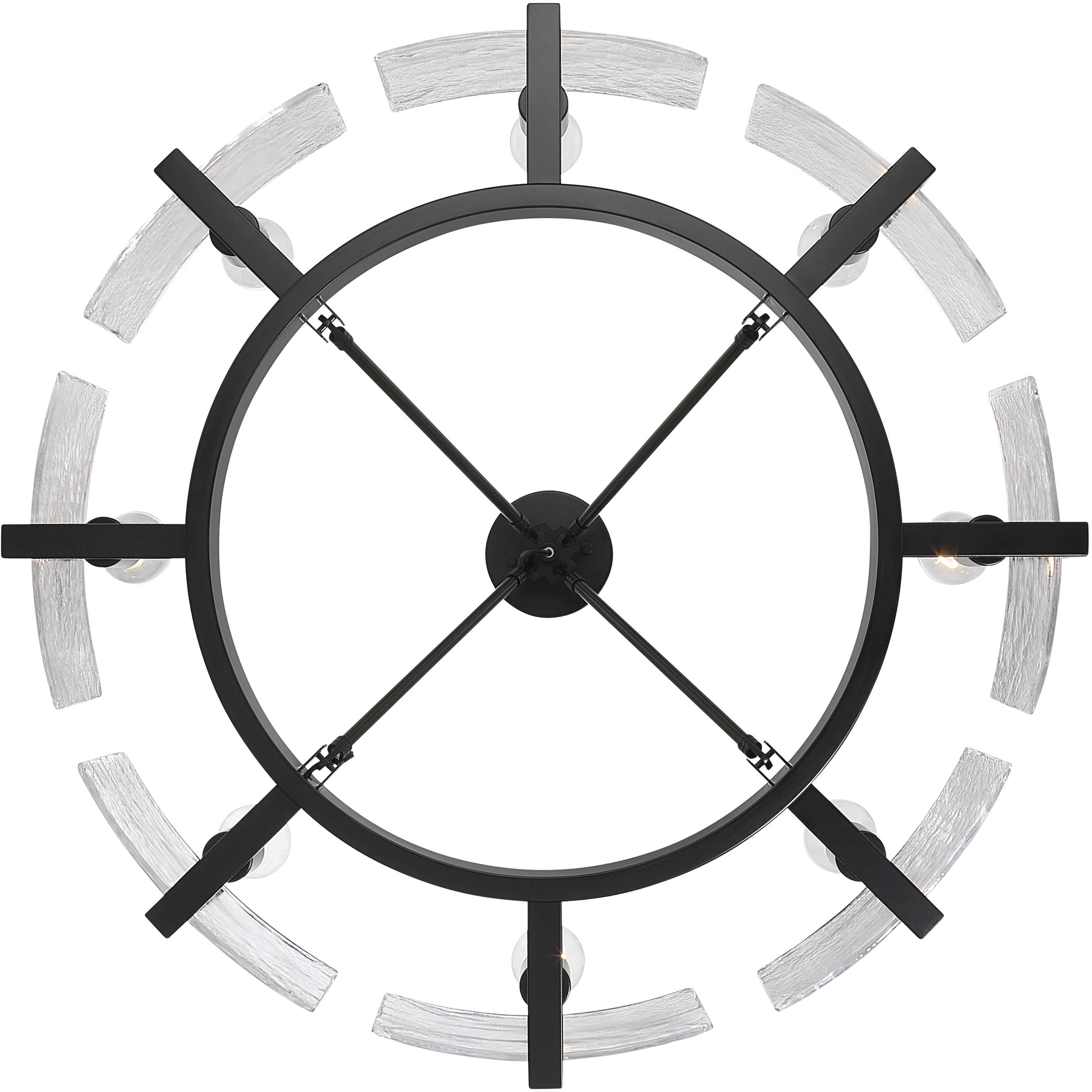 Aenon 8 Light 32 inch Matte Black Semi-Flush Mount Ceiling Light