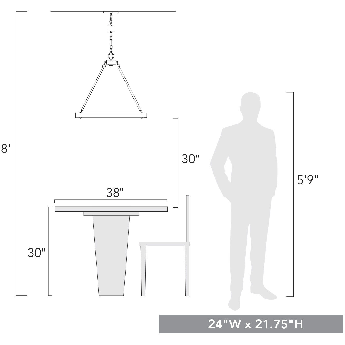 Castile 24 inch 60.00 watt Matte Black Chandelier Ceiling Light