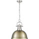 Duncan 1 Light 14 inch Pewter Pendant Ceiling Light in Aged Brass, Large