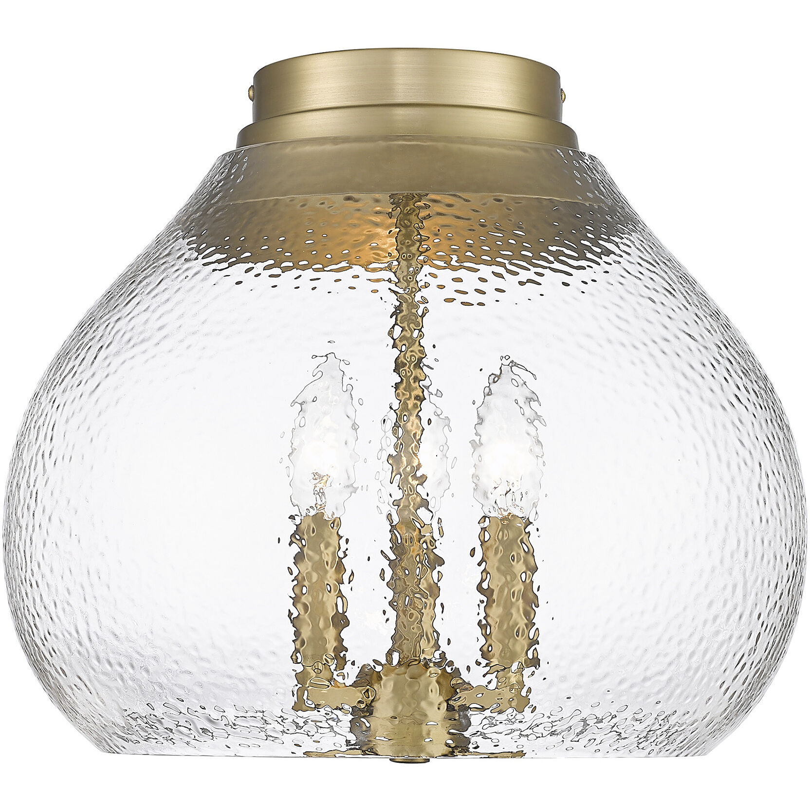 Ariella 3 Light 13.75 inch Brushed Champagne Brass Flush Mount Ceiling Light