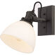 Hines 1 Light 8 inch Rubbed Bronze Bath Vanity Wall Light in Opal Glass