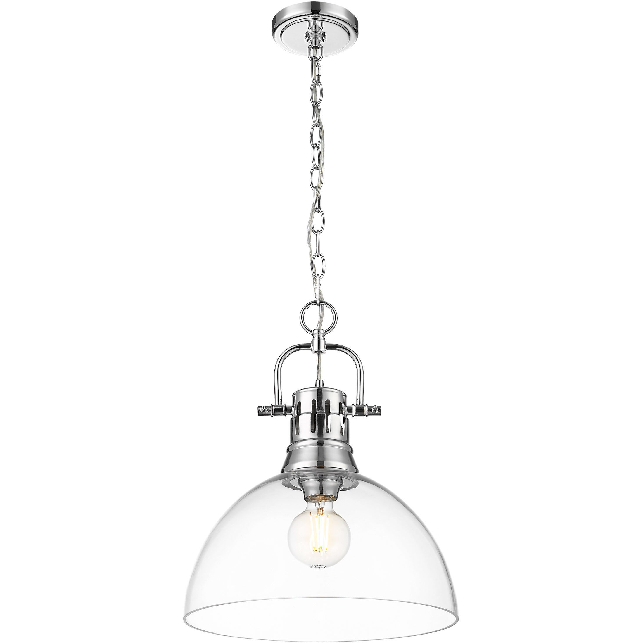 Yep Duncan 1 Light 14 inch Chrome Pendant Ceiling Light in Clear Glass