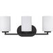 Manhattan 3 Light 20 inch Matte Black Bath Vanity Wall Light