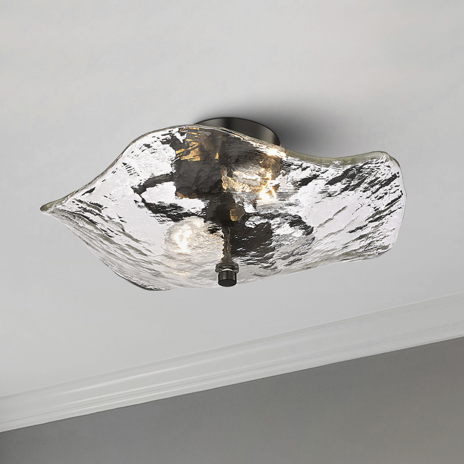 Samara 2 Light 15.38 inch Matte Black Semi-Flush Mount Ceiling Light