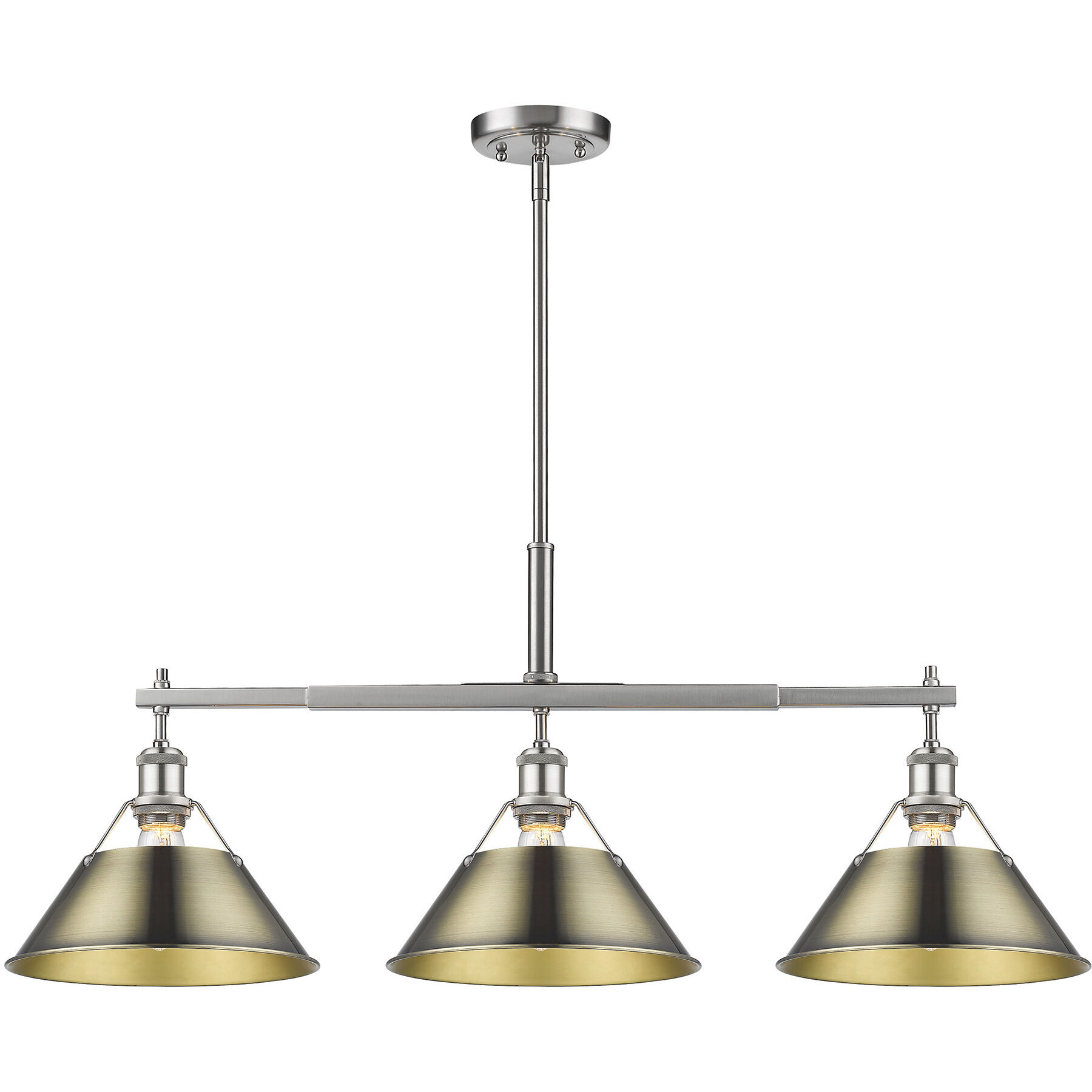 Yep Orwell Island Light Ceiling Light in Pewter, Aged Brass