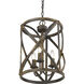 Alcott Pendant Ceiling Light in Antique Black Iron, Caged