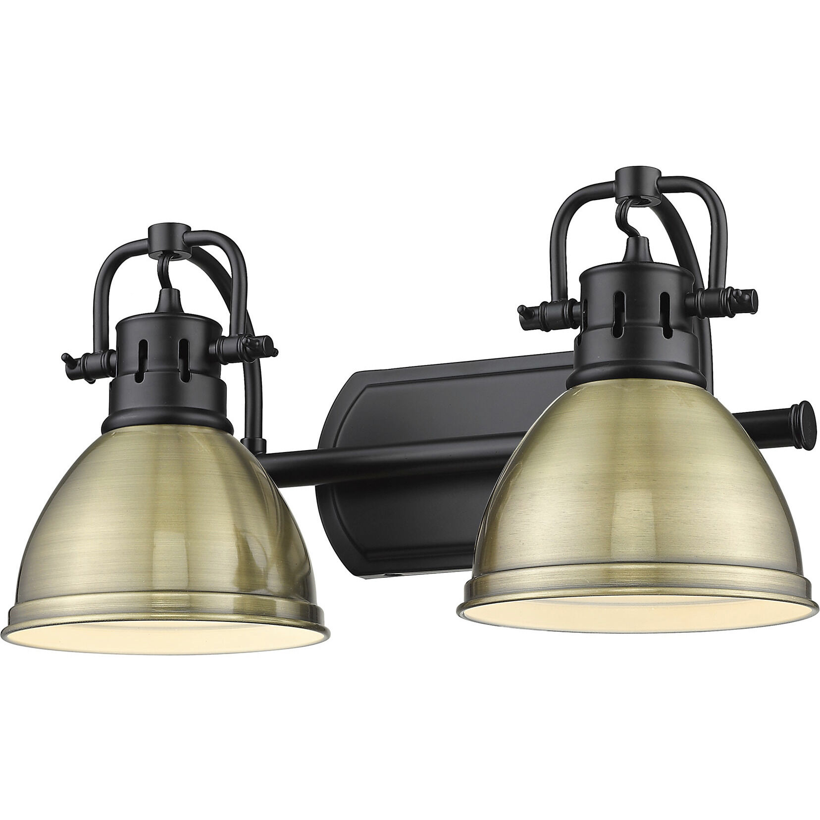 Yep Duncan Vanity Wall Light in Matte Black, Aged Brass