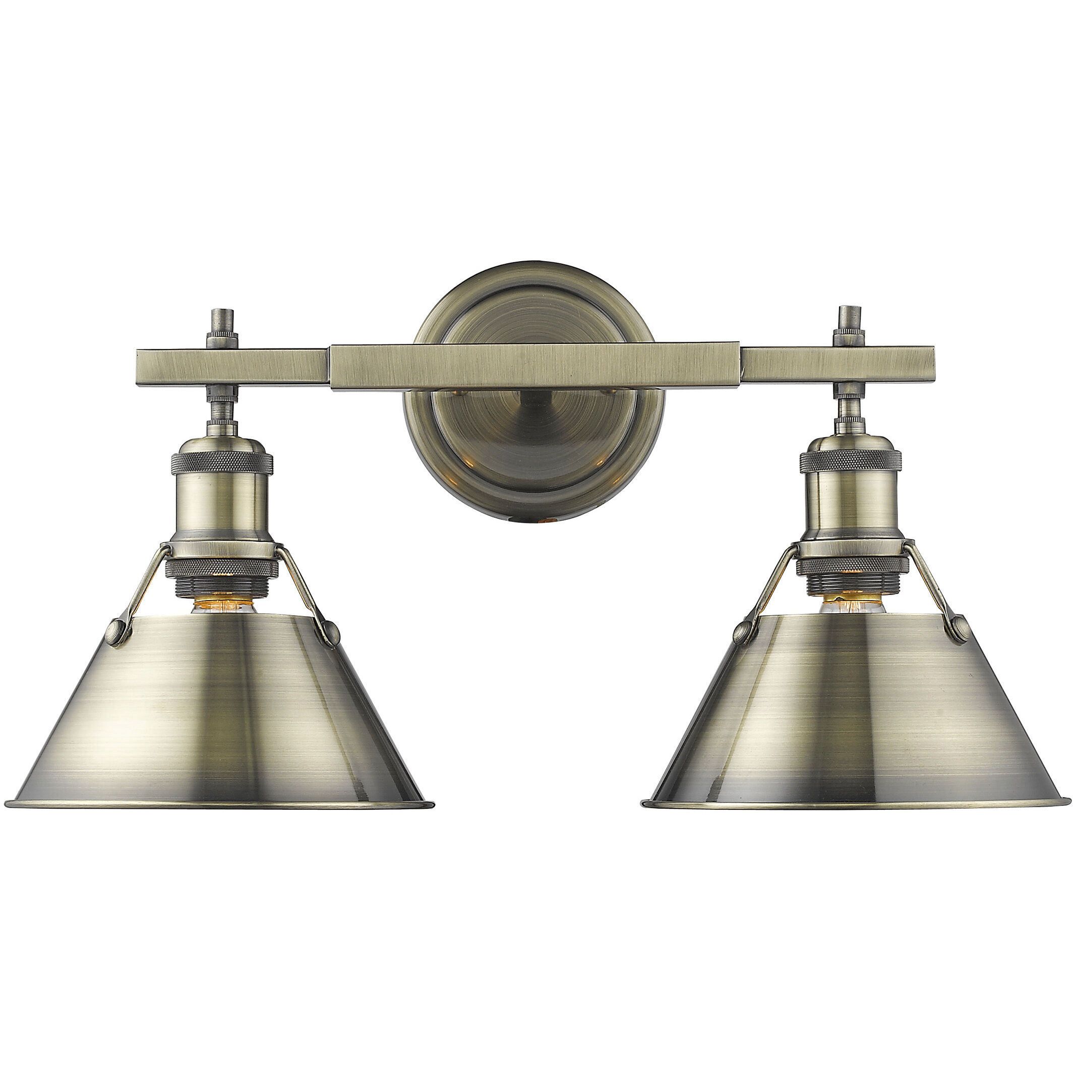 Yep Orwell Vanity Wall Light in Aged Brass