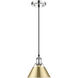 Orwell 1 Light 7.5 inch Chrome Pendant Ceiling Light in Brushed Champagne Bronze