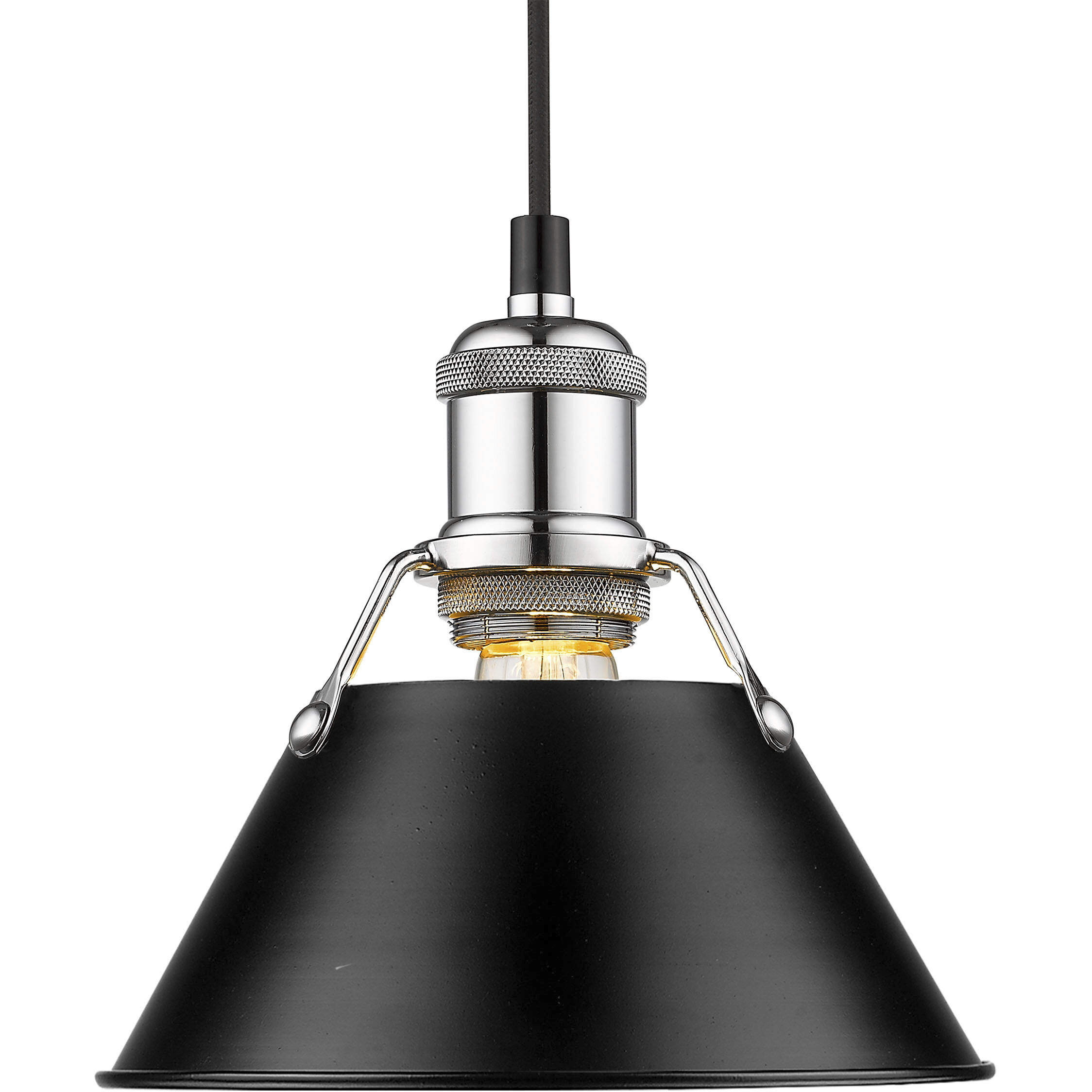 Yep Orwell Pendant Ceiling Light in Chrome, Matte Black, Damp