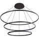 Veritas LED 59 inch Sand Black Ring Chandelier Ceiling Light, 3 Tier