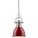 Yep Duncan Pendant Ceiling Light in Pewter, Red