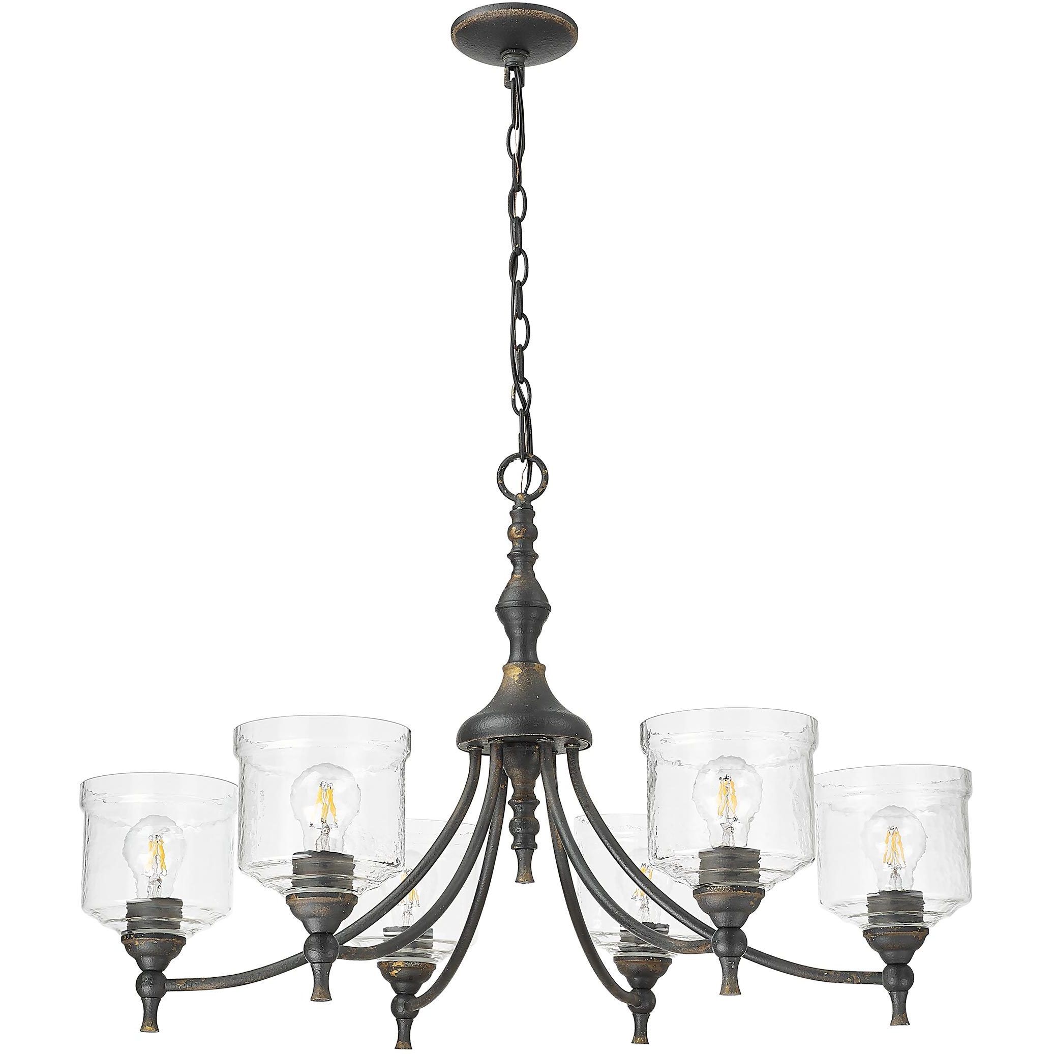 Keating 33.5 inch 60.00 watt Antique Black Iron Chandelier Ceiling Light