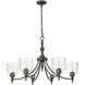 Keating 6 Light 33.5 inch Antique Black Iron Chandelier Ceiling Light